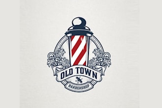 make a professional barbershop logo design