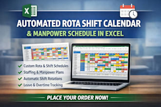 create automated rota shift calendar, manpower schedule in excel sheets