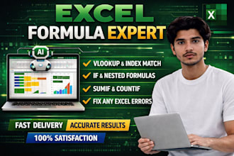 do all excel formulas including vlookup hlookup if index match and ad
