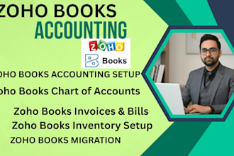 setup zoho books and perfrom accounting and bookkeeping in zoho books