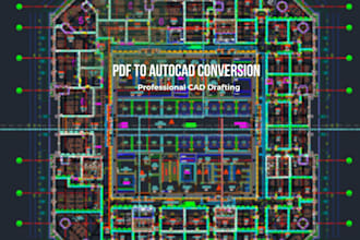 convert pdf or sketch to professional autocad dwg drawing