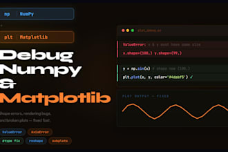 debug and fix your numpy and matplotlib code