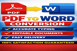 convert pdf to word or do accurate typing work