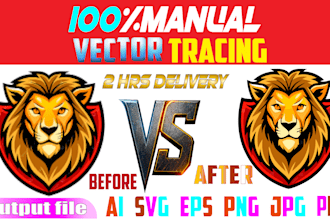 manually vector trace and convert logo to vector