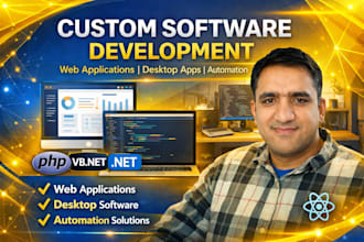 develop custom software, web and desktop applications