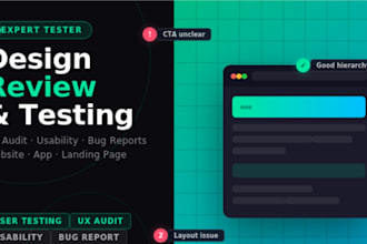 do user testing, website app design review usability feedback UX audit