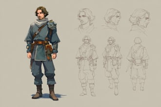 draw your dnd rpg character or party illustration art