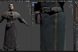 sculpt 3d miniature, stylized character, anime 3d model, 3d cosplay, blender rig