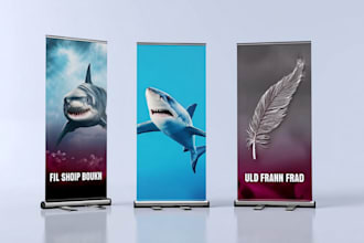 do roll up banner, billboard, shark fin and feather flag