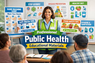 create professional public health and hygiene training materials
