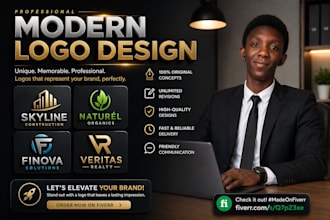 design a modern minimalist logo for your brand or buisness