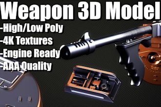 create a 3d weapon model for your project