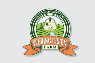 create veering creek artwork logo for the largest hops farm