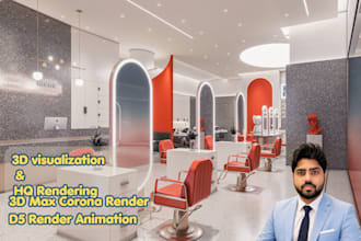 design showroom and commercial shop interior with 3d render