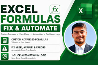 create and fix excel formulas functions and google sheets