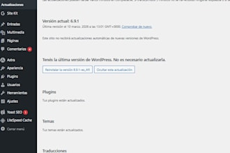 haré mantenimiento y actualizaciones de tu sitio wordpress