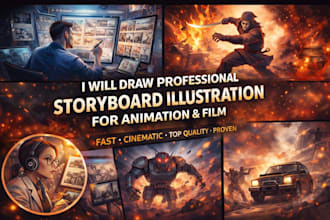 be your pro storyboard illustration sketching artist for film and animation