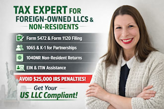 prepare us tax filing, us tax return for form 1040, 1120, 1065, 5472