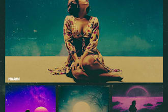 create a vintage retro album cover art or single artwork