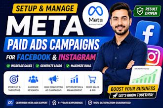 setup and manage meta paid ads campaigns for facebook and instagram