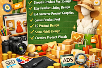 shopify etsy product post design for social media