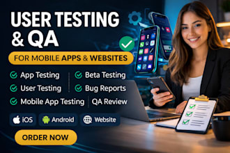 do user testing, mobile app testing, website testing and QA review