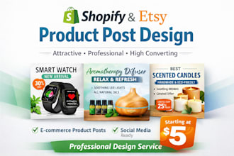 design eye catching shopify and etsy product social media posts