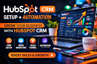 setup hubspot CRM, hubspot automation, email marketing and zapier integration