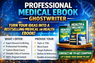 write health, fitness and medical ebook and book, ebook writer and ghostwriter