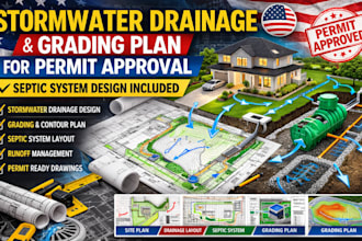 design stormwater drainage and grading plan for permit approval septic system