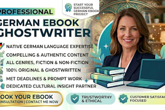 be your native german ghostwriter, ebook writer, fiction or non fiction, genres