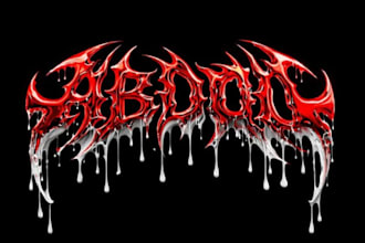 design a dripping chrome metal logo for your brand or band