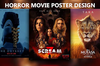 be your pro movie poster designer for horror and action