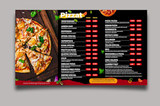 create a modern restaurant or cafe menu design with source file