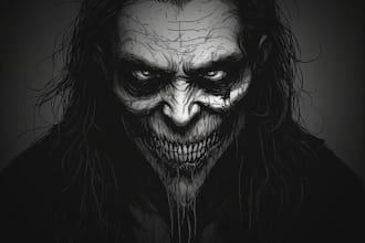 design unique and terrifying horror creature art