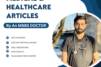write professional medical, and wellness articles as an mbbs doctor