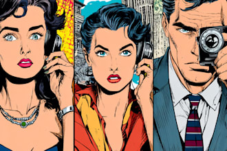 create original comic panel illustration
