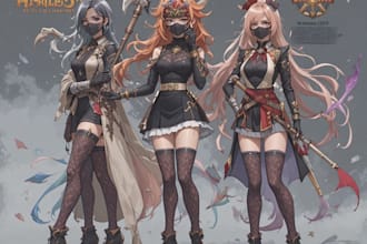 draw anime and game style characters art