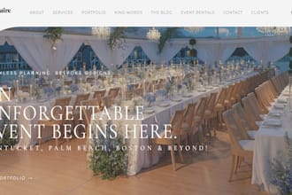 design squarespace wedding website birthday event website wedding planner event