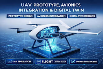 do uav prototype design, avionics integration, drone digital twin, simulation