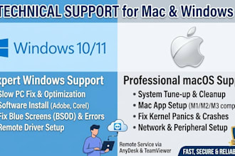 provide expert IT technical support for mac, windows PC