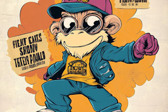 create a retro style cartoon mascot illustration