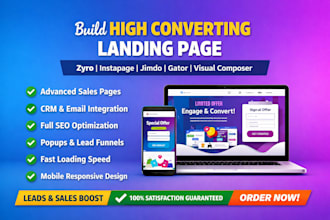 build high converting landingi page with zyro instapage jimdo gator visual