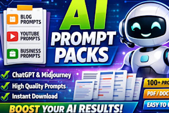create professional ai prompt packs for chat gpt