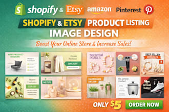 design attractive shopify and etsy product listing images