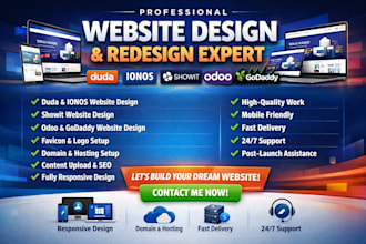 design duda website design ionos showit odoo godaddy website design and redesign