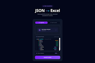 convert your json file to a structured excel spreadsheet