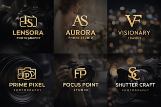 design a modern photography, signature watermark or camera logo
