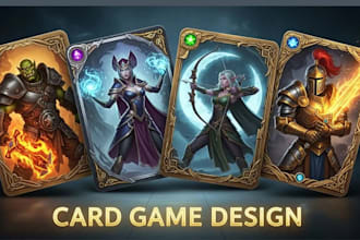 design custom tcg ccg card template, playing card deck, board game design