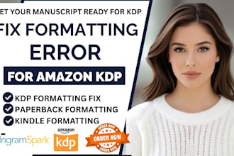fix kindle, paperback formatting errors for KDP books